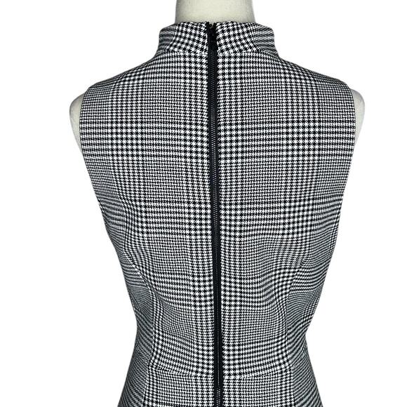 Alice & Olivia Classics Rapunzel Glen Mockneck Black White Wool Dress Size 8 - Picture 9 of 11